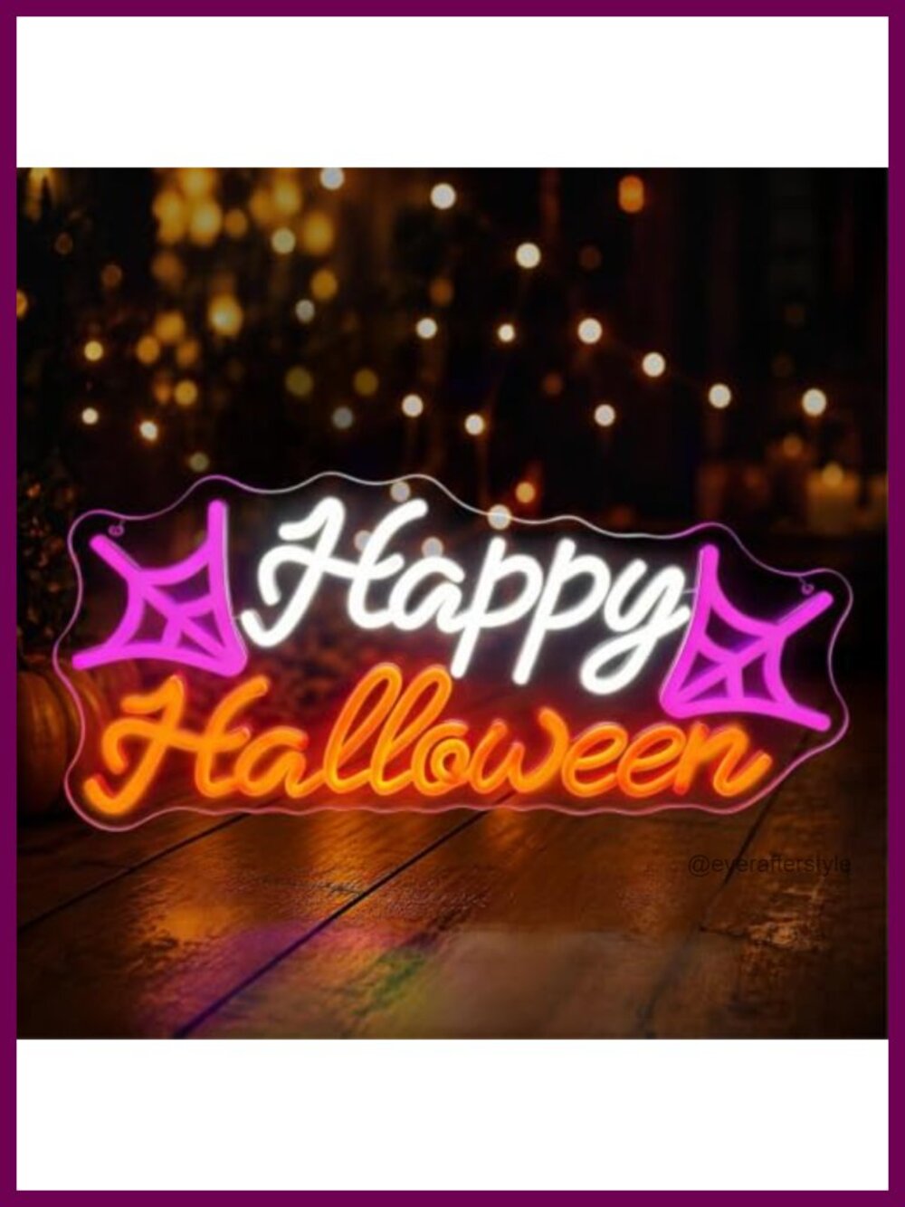 LED Neon Happy Halloween Sign USB Dimmable Acrylic Wall Light Decor